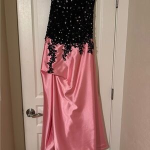 Pink and Black Prom Dress.